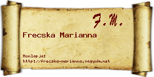 Frecska Marianna névjegykártya